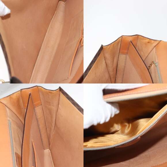 CELINE Macadam Canvas Hand Bag Pvc Leather Brown Gold - Picture 13 of 13